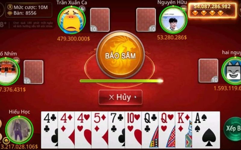 Người chơi xin làng khi sở hữu bộ bài mạnh trong Sâm Lốc