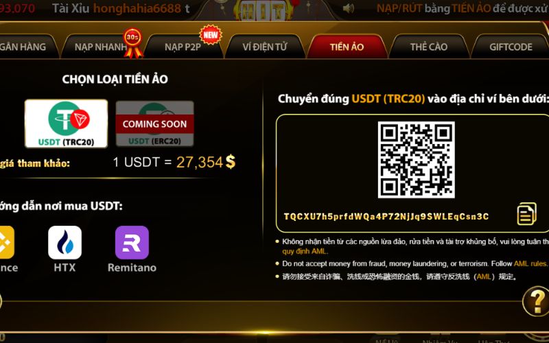 Giao dịch nạp tiền HitClub an toàn